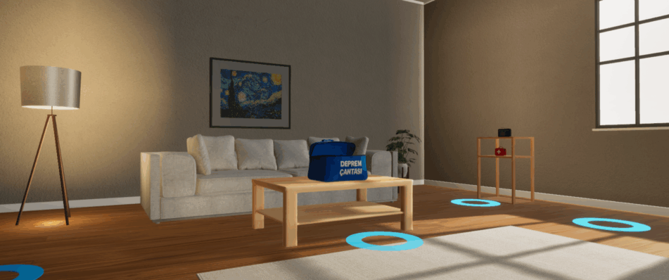 Deprem Çantası Hazırlama VR Simülasyonu